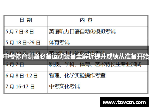 中考体育测验必备运动装备全解析提升成绩从准备开始